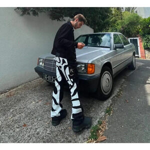 La Fam X Dutreuil Paris Jeans Logo Screenprint Streatwear Indie Sleeze